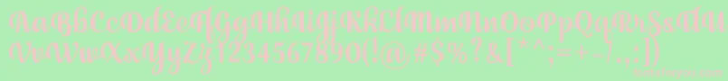 JulySeventhRegular Font – Pink Fonts on Green Background