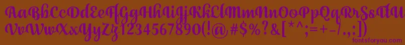 JulySeventhRegular Font – Purple Fonts on Brown Background