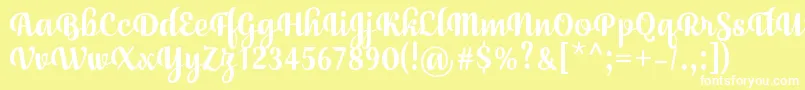 JulySeventhRegular Font – White Fonts on Yellow Background