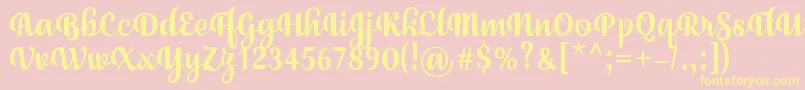 JulySeventhRegular Font – Yellow Fonts on Pink Background