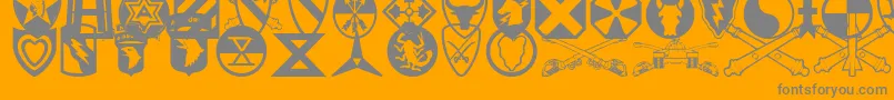Usarmy2nd-Schriftart – Graue Schriften auf orangefarbenem Hintergrund