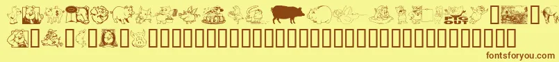 Шрифт Einschwe – коричневые шрифты на жёлтом фоне