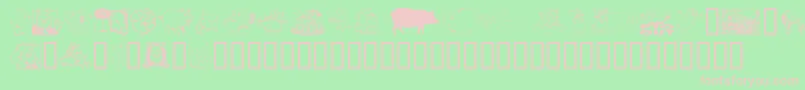 Einschwe-Schriftart – Rosa Schriften auf grünem Hintergrund