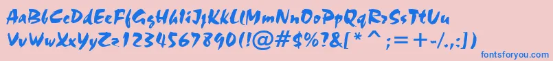 StaccatoAv Font – Blue Fonts on Pink Background