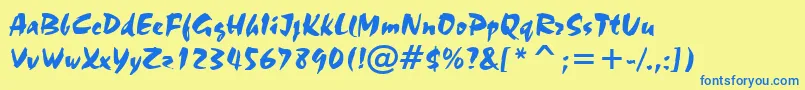 StaccatoAv Font – Blue Fonts on Yellow Background