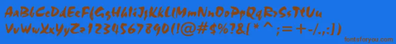 StaccatoAv Font – Brown Fonts on Blue Background