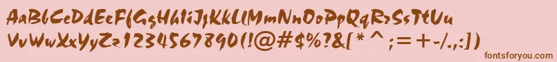 StaccatoAv Font – Brown Fonts on Pink Background