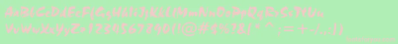 StaccatoAv Font – Pink Fonts on Green Background