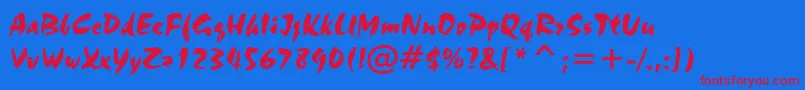 Шрифт StaccatoAv – красные шрифты на синем фоне