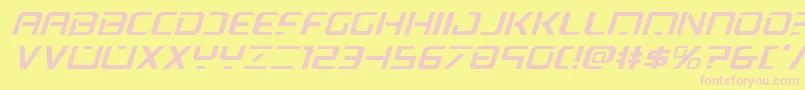 Psyonicexpandital-Schriftart – Rosa Schriften auf gelbem Hintergrund