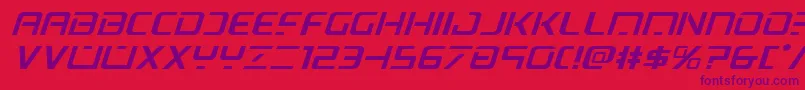 Fonte Psyonicexpandital – fontes roxas em um fundo vermelho