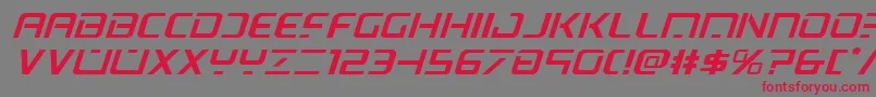 Fonte Psyonicexpandital – fontes vermelhas em um fundo cinza