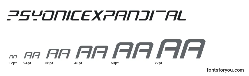 Psyonicexpandital Font Sizes