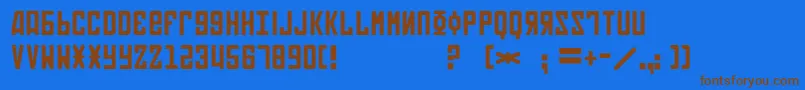 Soviet4 Font – Brown Fonts on Blue Background