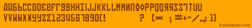 Soviet4-Schriftart – Braune Schriften auf orangefarbenem Hintergrund
