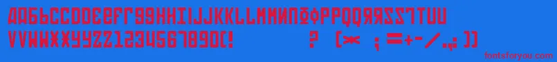 Soviet4-Schriftart – Rote Schriften auf blauem Hintergrund