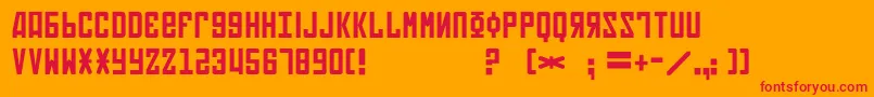 Czcionka Soviet4 – czerwone czcionki na pomarańczowym tle