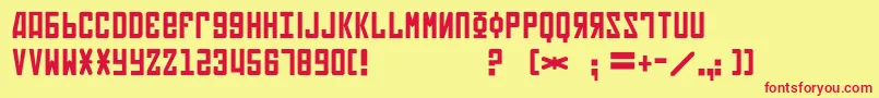 Czcionka Soviet4 – czerwone czcionki na żółtym tle