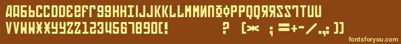 Soviet4 Font – Yellow Fonts on Brown Background