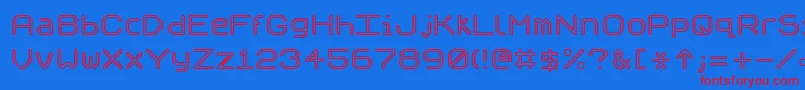 Speculo Font – Red Fonts on Blue Background