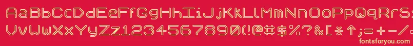 フォントSpeculo – 黄色の文字、赤い背景
