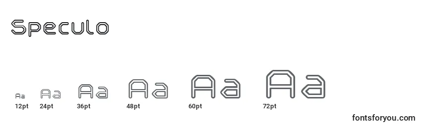 Speculo Font Sizes