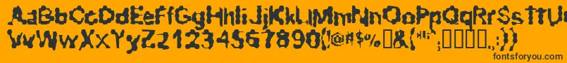 RibbedRoughRider Font – Black Fonts on Orange Background