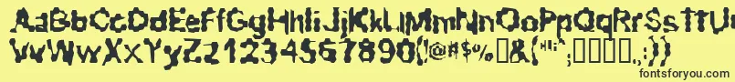 RibbedRoughRider Font – Black Fonts on Yellow Background
