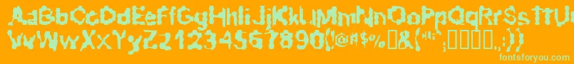 RibbedRoughRider-fontti – vihreät fontit oranssilla taustalla