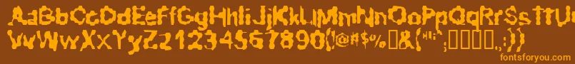 RibbedRoughRider Font – Orange Fonts on Brown Background