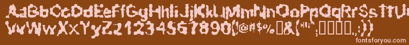 RibbedRoughRider Font – Pink Fonts on Brown Background