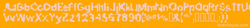 RibbedRoughRider Font – Pink Fonts on Orange Background