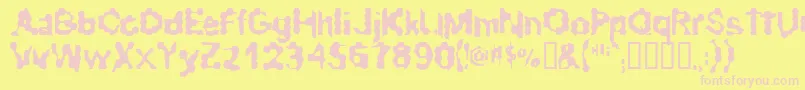 Fonte RibbedRoughRider – fontes rosa em um fundo amarelo