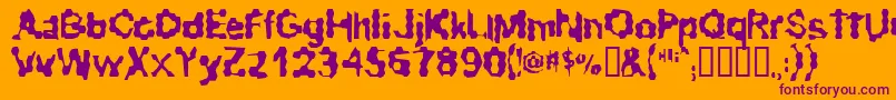 RibbedRoughRider Font – Purple Fonts on Orange Background