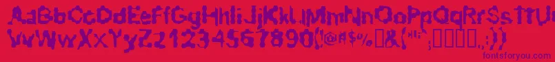 RibbedRoughRider Font – Purple Fonts on Red Background