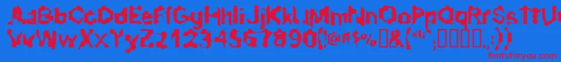 RibbedRoughRider Font – Red Fonts on Blue Background