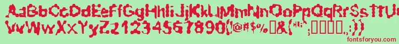 RibbedRoughRider Font – Red Fonts on Green Background