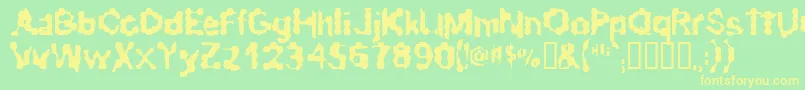 RibbedRoughRider Font – Yellow Fonts on Green Background