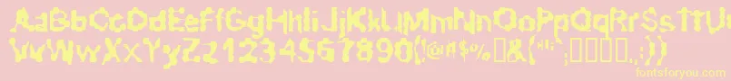 RibbedRoughRider Font – Yellow Fonts on Pink Background