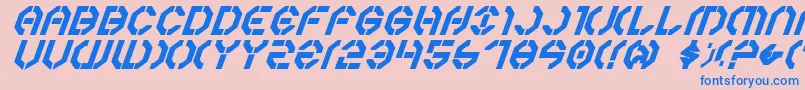 Year3000boldItalic Font – Blue Fonts on Pink Background