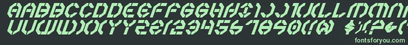 フォントYear3000boldItalic – 黒い背景に緑の文字