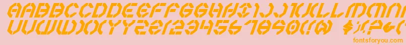 Year3000boldItalic Font – Orange Fonts on Pink Background