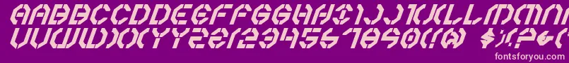 Year3000boldItalic Font – Pink Fonts on Purple Background