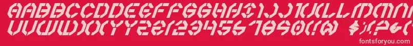 Year3000boldItalic Font – Pink Fonts on Red Background