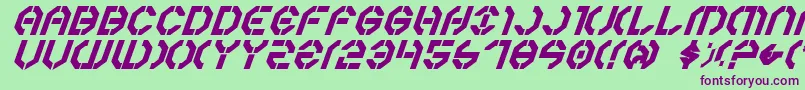 Year3000boldItalic Font – Purple Fonts on Green Background