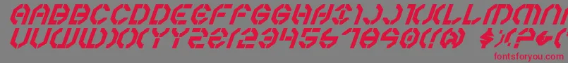 Year3000boldItalic Font – Red Fonts on Gray Background