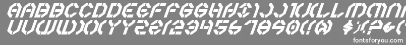 フォントYear3000boldItalic – 灰色の背景に白い文字