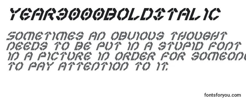 Review of the Year3000boldItalic Font
