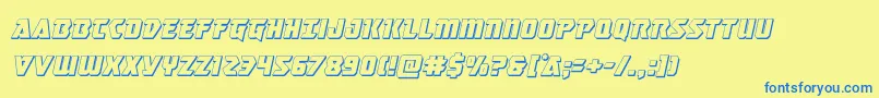 Masterbreaker3Dital Font – Blue Fonts on Yellow Background