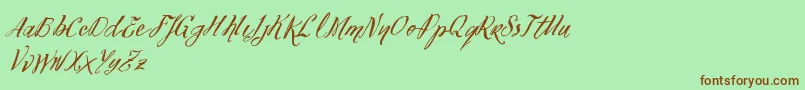 VtksFelicidade2016 Font – Brown Fonts on Green Background